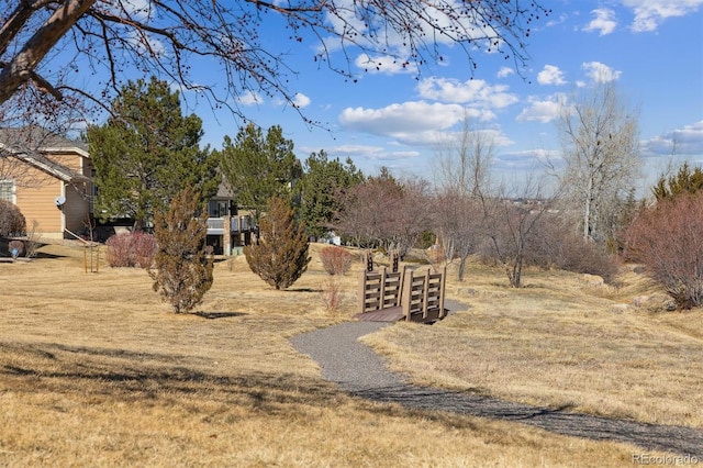 view of yard with fence