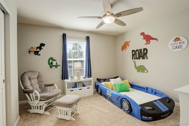 23427 Song Bird Hills Pl, Parker, CO 80138 - carpeted bedroom with baseboards and a ceiling fan