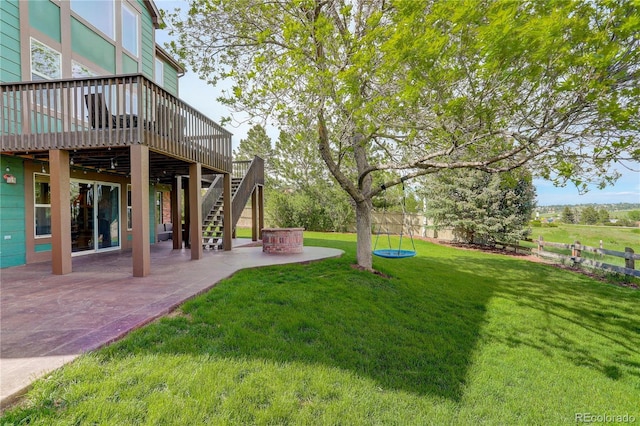 23427 Song Bird Hills Pl, Parker, CO 80138 - view of yard with a deck, a patio area, and stairs