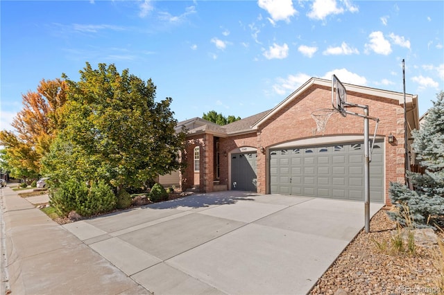 view of front of home with a garage