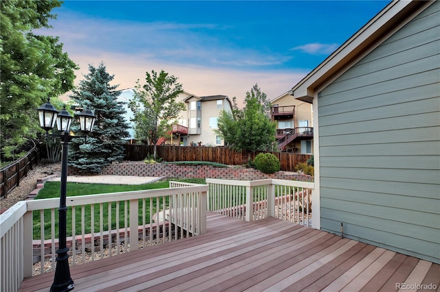 view of deck at dusk