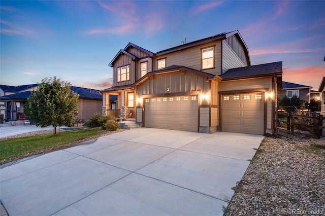 view of front facade with a garage