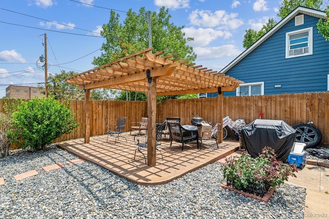 2196 W 56th Ave, Denver, CO 80221 - fenced backyard with a pergola and a patio area