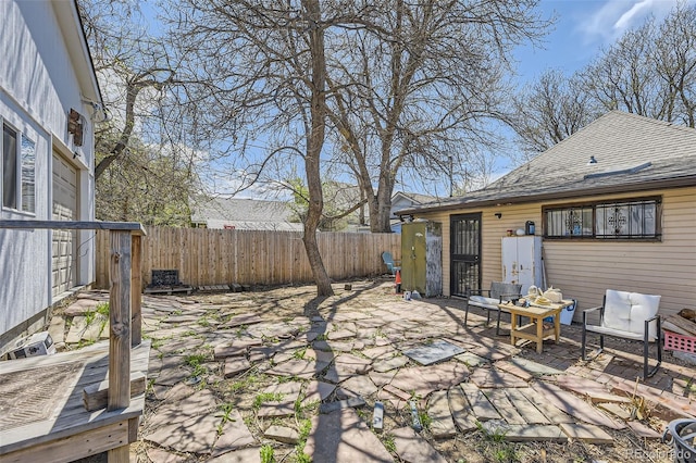 view of patio / terrace with a fenced backyard
