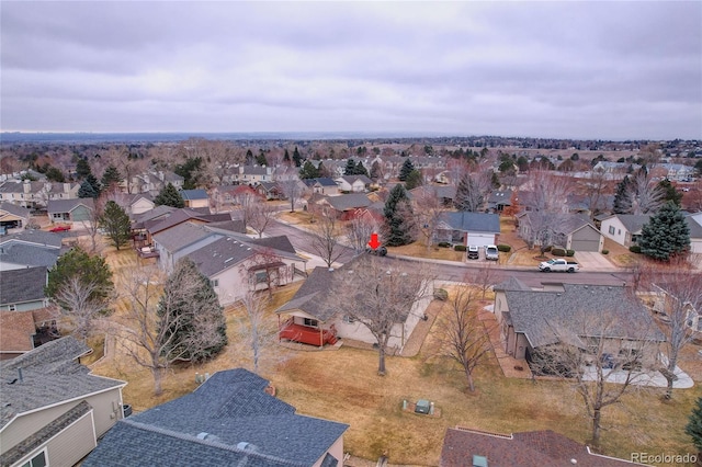 birds eye view of property featuring a residential view