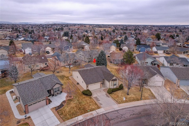 drone / aerial view with a residential view