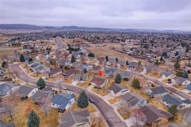 bird's eye view with a residential view