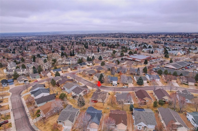 bird's eye view with a residential view