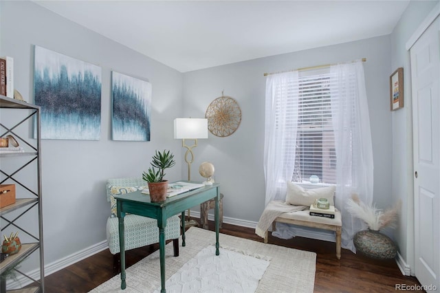 office featuring hardwood / wood-style flooring