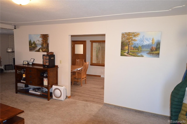 view of carpeted office space