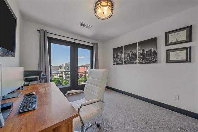 6047 N Nepal Ct, Aurora, CO 80019 - office area with baseboards and carpet floors