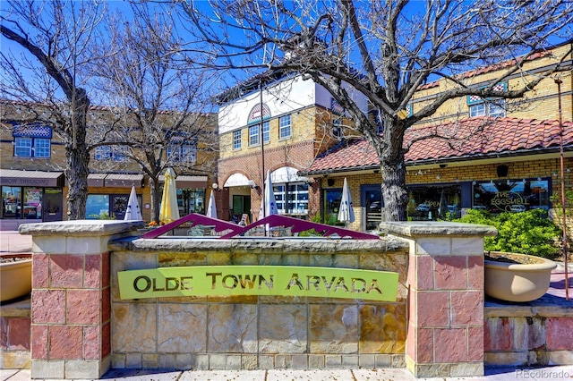 view of community sign