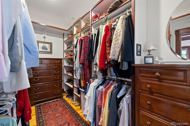 13 2nd St, Colorado Springs, CO 80906 - walk in closet featuring wood finished floors