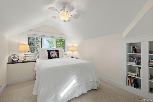 13 2nd St, Colorado Springs, CO 80906 - bedroom with lofted ceiling, carpet floors, and ceiling fan