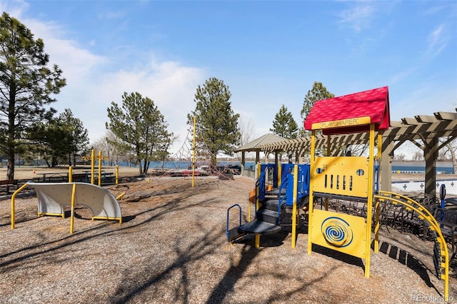 community playground featuring a pergola