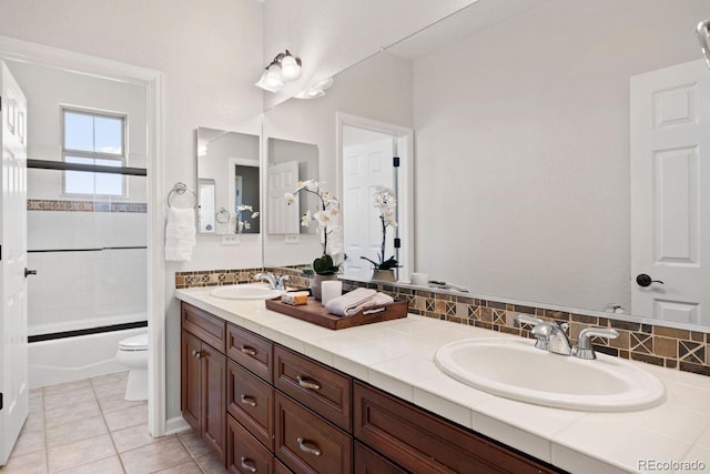 6299 Ellingwood Point Pl, Castle Rock, CO 80108 - full bathroom with double vanity, washtub / shower combination, and tile patterned floors
