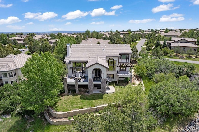 6299 Ellingwood Point Pl, Castle Rock, CO 80108 - aerial view of residential area featuring a tree filled landscape