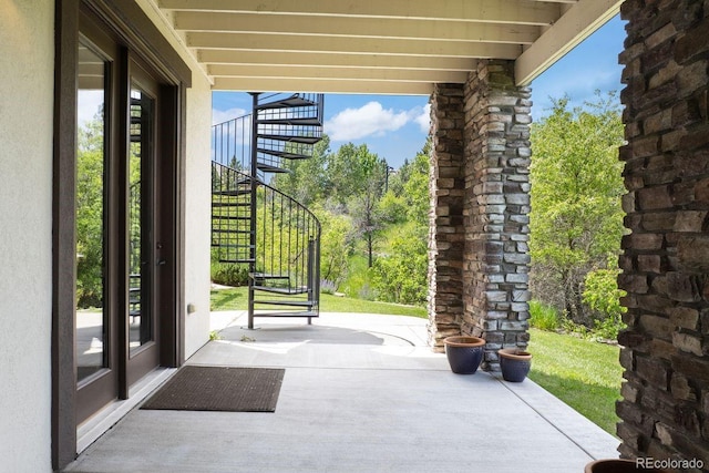 6299 Ellingwood Point Pl, Castle Rock, CO 80108 - view of patio with stairs