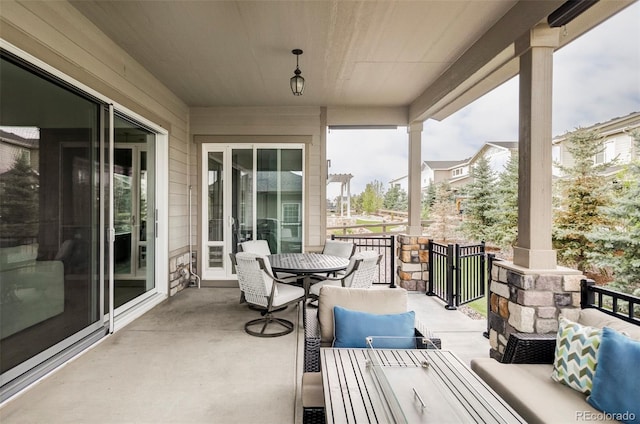 view of patio / terrace featuring outdoor dining space and outdoor lounge area
