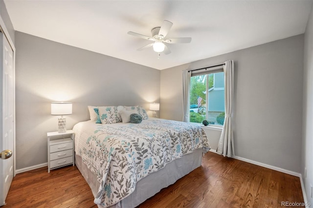 6480 Moss Cir, Arvada, CO 80007 - bedroom featuring wood finished floors and ceiling fan