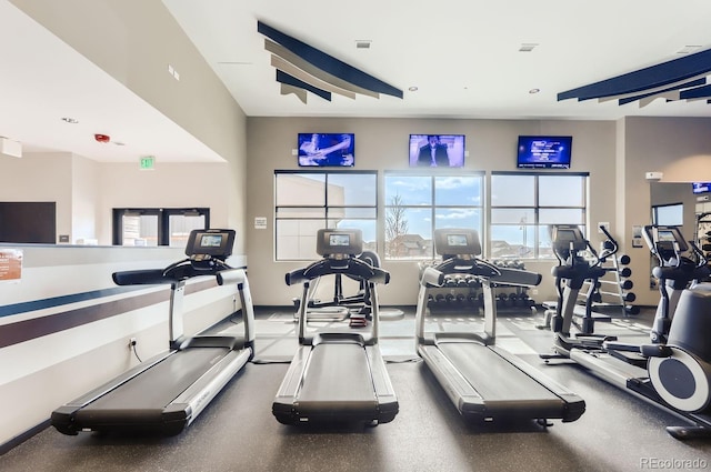 exercise room with visible vents