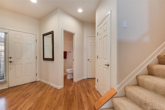 foyer entrance featuring light hardwood / wood-style flooring