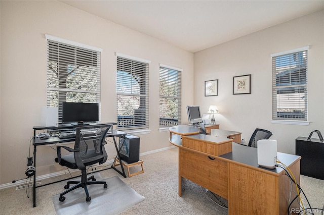 office featuring carpet and baseboards