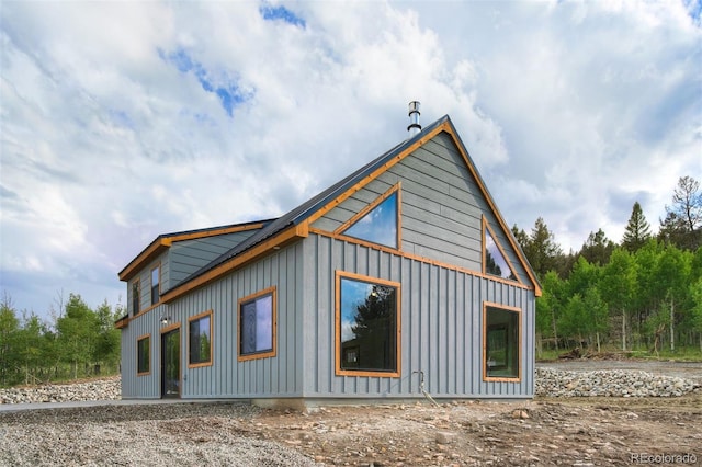 view of side of property featuring board and batten siding