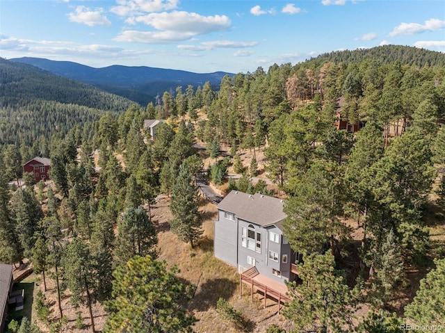 6904 Sprucedale Park Way, Evergreen, CO 80439 - drone / aerial view of a forest and mountains