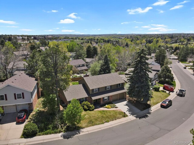 aerial view of residential area