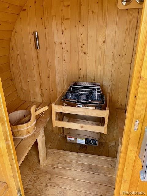 640 Ridgeway Dr, Cotopaxi, CO 81223 - relaxing sauna featuring wood walls and wood finished floors
