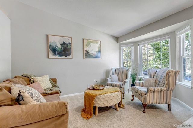 2602 Cove Creek Ct, Highlands Ranch, CO 80129 - living area featuring carpet flooring and vaulted ceiling
