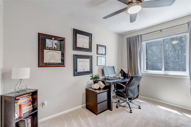 2602 Cove Creek Ct, Highlands Ranch, CO 80129 - office space featuring a ceiling fan and carpet floors
