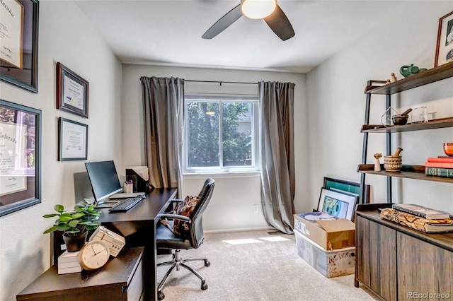 2602 Cove Creek Ct, Highlands Ranch, CO 80129 - office with carpet and a ceiling fan
