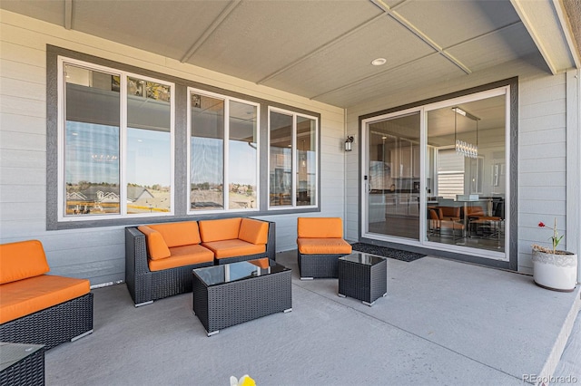 view of patio / terrace featuring an outdoor living space