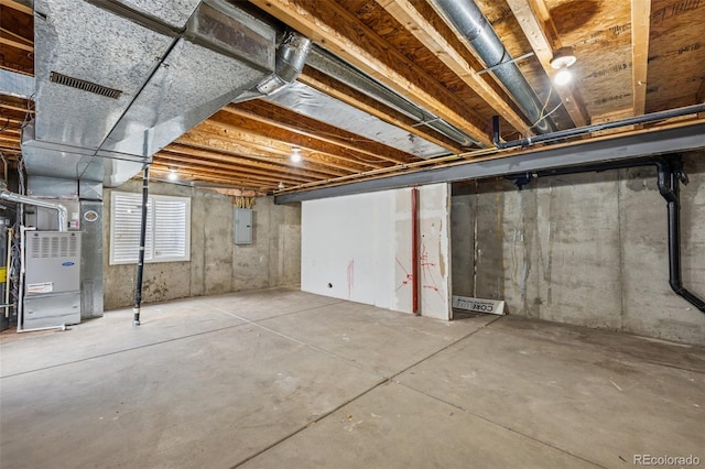 647 Berwick Ave, Firestone, CO 80520 - unfinished below grade area with electric panel and heating unit