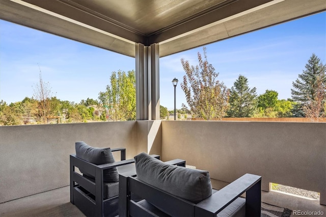 view of patio / terrace featuring a balcony