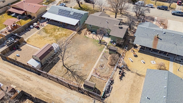 aerial view with a residential view