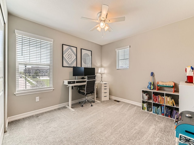 11902 Norfolk Ct, Commerce City, CO 80022 - office space featuring ceiling fan and carpet floors