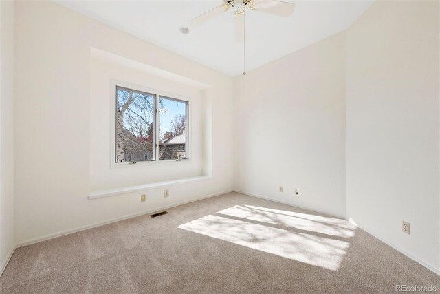 443 Garfield St, Denver, CO 80206 - unfurnished room with carpet flooring, a ceiling fan, and baseboards