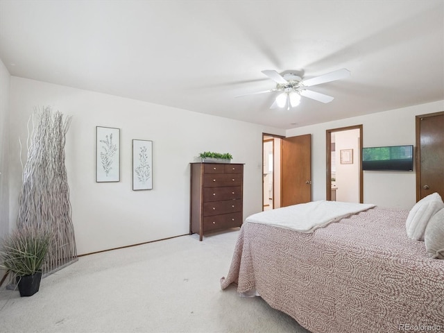 6898 W Nova Dr, Littleton, CO 80128 - bedroom with light colored carpet and a ceiling fan