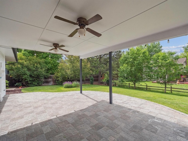 6898 W Nova Dr, Littleton, CO 80128 - view of patio / terrace featuring ceiling fan