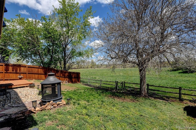 8680 Apache Plume Dr, Parker, CO 80134 - view of yard featuring a wooden deck and a rural view