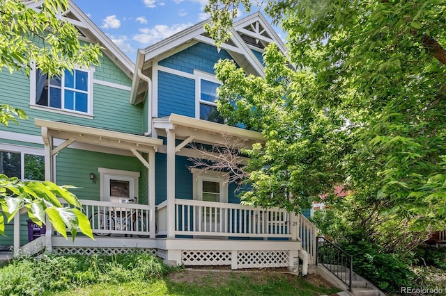 exterior space featuring covered porch