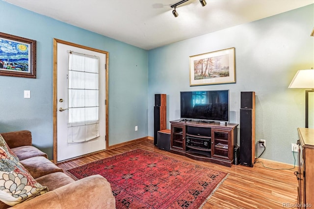 living room featuring light hardwood / wood-style floors