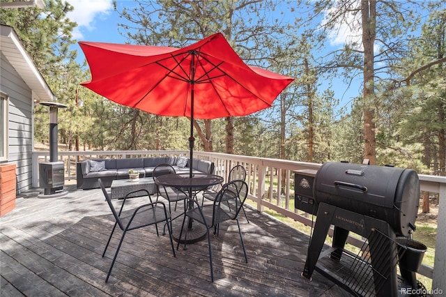 50 Victoria Rd, Pine, CO 80470 - wooden deck featuring an outdoor hangout area and area for grilling