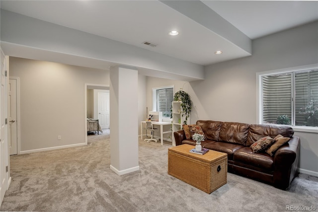 5757 W Alamo Dr, Denver, CO 80123 - carpeted living area with baseboards and recessed lighting