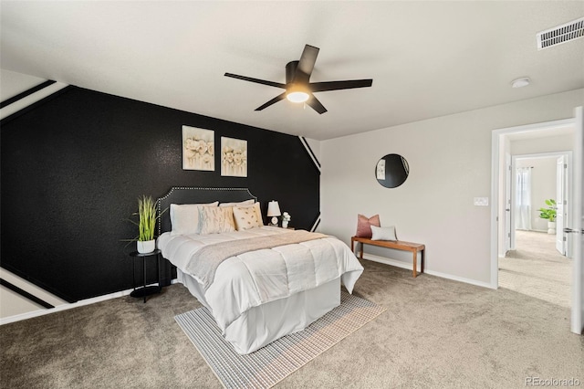 9869 Meridian Hills Trl, Peyton, CO 80831 - carpeted bedroom featuring a ceiling fan and baseboards