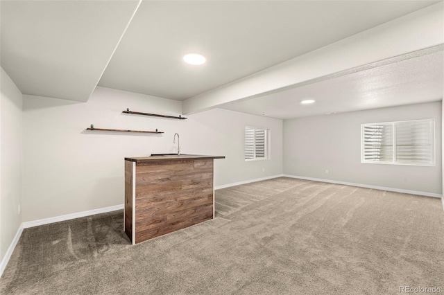 9869 Meridian Hills Trl, Peyton, CO 80831 - indoor wet bar with carpet flooring and baseboards