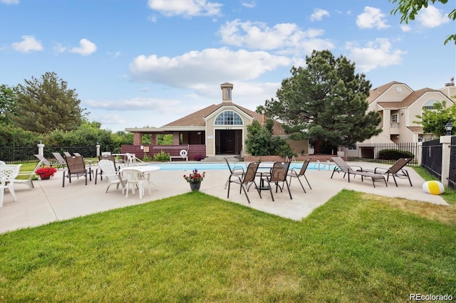 exterior space featuring a yard and a patio